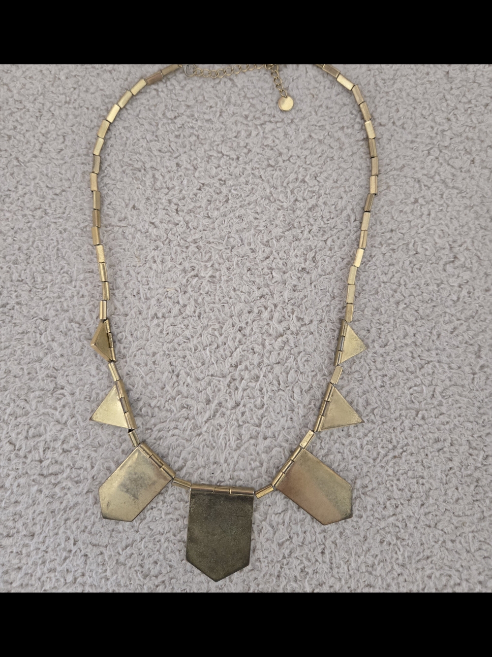 House Of Harlow Gold-Tone Geometric Green Statement Necklace - Picture 4 of 7